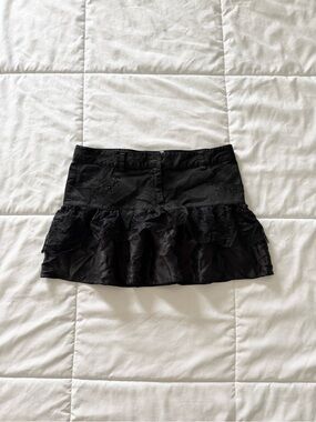 Buffalo black cotton silk lace mini skirt